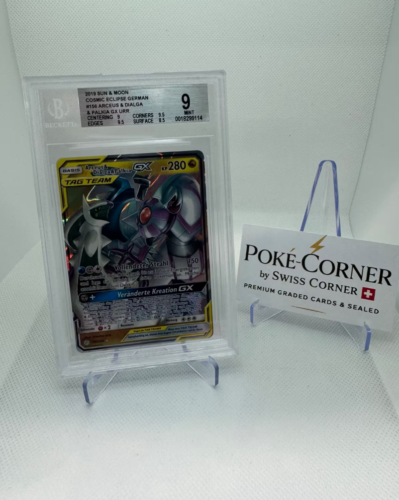Pokemon BGS 9 Arceus & Dialga & Palkia GX UR Cosmic Eclipse