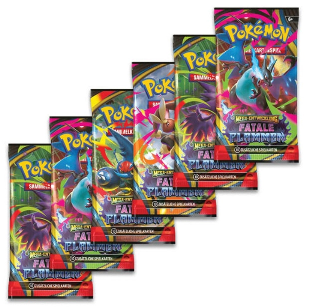 Pokémon Karten Mega-Entwicklung Fatale Flammen Boosterbundle sortiert