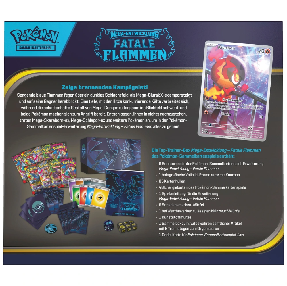 Pokémon Karten Mega-Entwicklung Fatale Flammen Top-Trainer-Box
